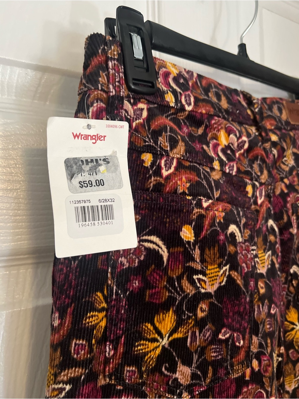 Wrangler Fierce Flare Corduroy Pants / floral - Picture 8 of 9